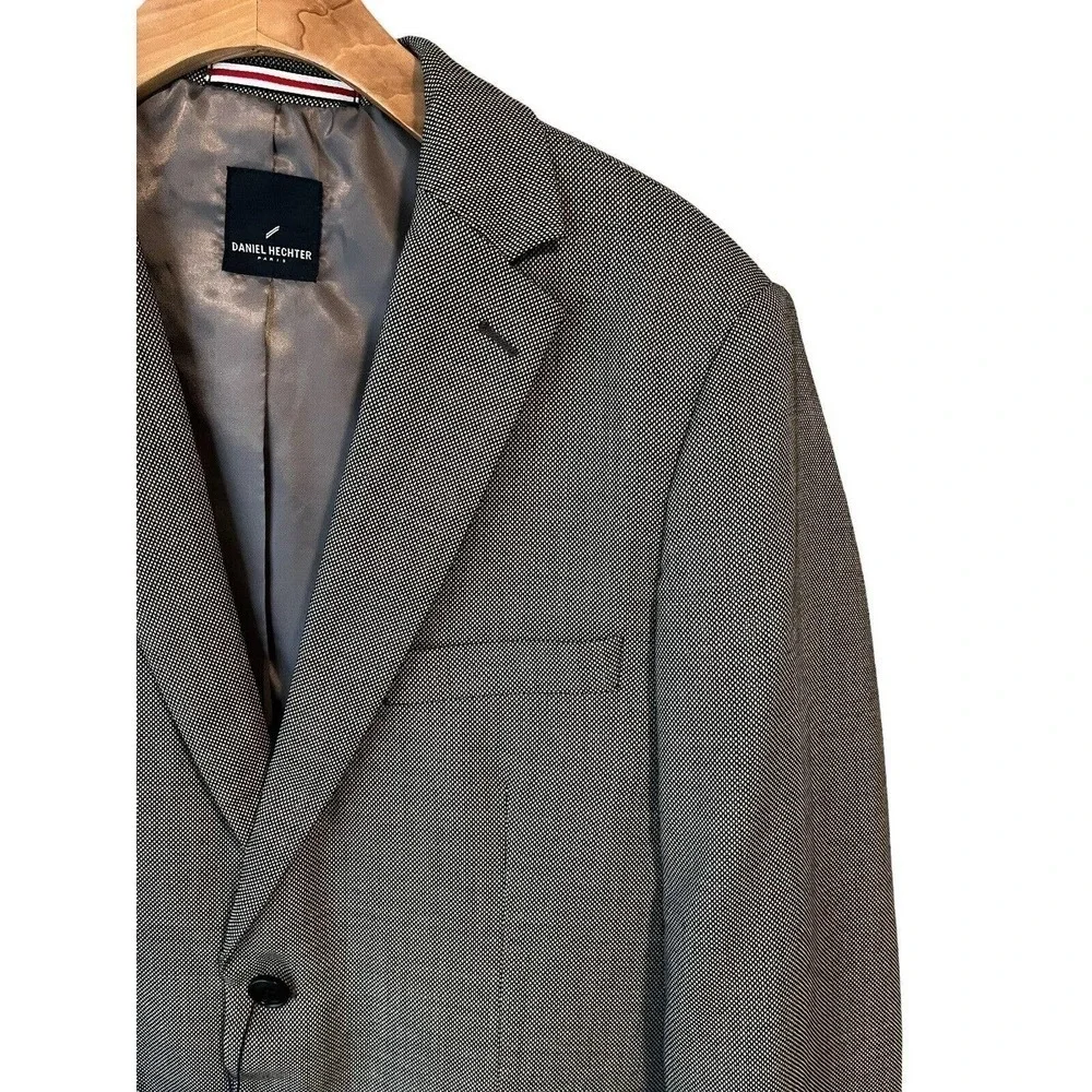 Daniel Hechter Men's 42S Wool Tweed Blazer Gray